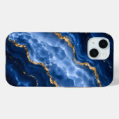 Coques Case-Mate iPhone Marbre Agate Saphir Luxueux (Verso (horizontal))