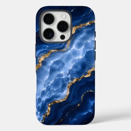 Coques Case-Mate iPhone Marbre Agate Saphir Luxueux (Verso)