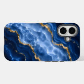 Coques Case-Mate iPhone Marbre Agate Saphir Luxueux (Verso (horizontal))