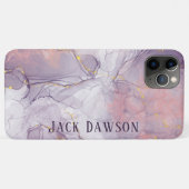 Coques Case-Mate iPhone Marbre Agate Violet et Or Personnalisé (Dos (Horizontal))