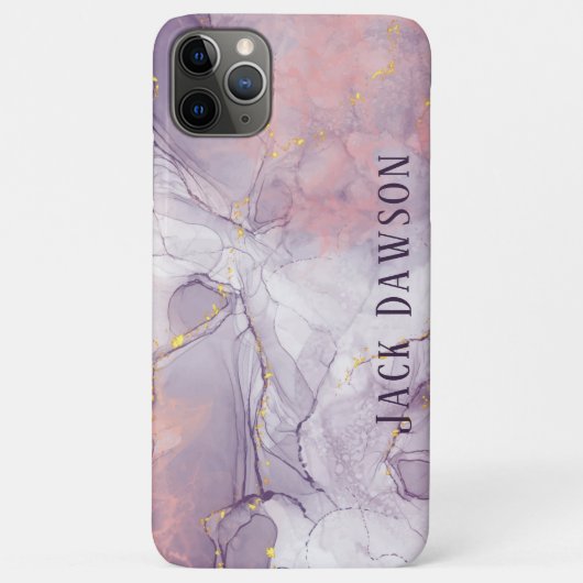 Coques Case-Mate iPhone Marbre Agate Violet et Or Personnalisé (Dos)