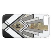 Coques Case-Mate iPhone Marbre Art Déco géométrique avec Monogramme person (Dos (Horizontal))