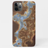 Coques Case-Mate iPhone Marbre Art Géode Bleu Gris Beige Brun Foncé (Dos)