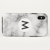 Coques Case-Mate iPhone marbre avec monogramme (Dos (Horizontal))