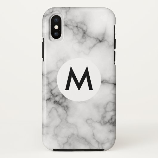 Coques Case-Mate iPhone marbre avec monogramme (Dos)
