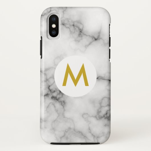 Coques Case-Mate iPhone marbre avec monogramme (Dos)