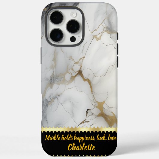 Coques Case-Mate iPhone Marbre blanc aux veines d'or fin (Verso)