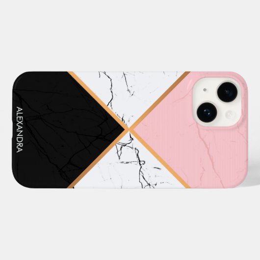 Coques Case-Mate iPhone Marbre blanc Avec Lignes Dorées (Verso (horizontal))