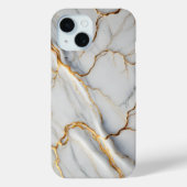 Coques Case-Mate iPhone Marbre blanc avec veines d'or (Verso)