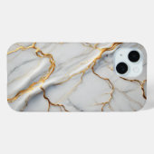 Coques Case-Mate iPhone Marbre blanc avec veines d'or (Verso (horizontal))
