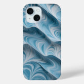 Coques Case-Mate iPhone Marbre blanc bleu 3D Texture Abstraite (Verso)