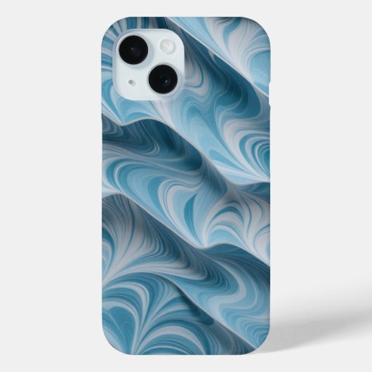 Coques Case-Mate iPhone Marbre blanc bleu 3D Texture Abstraite (Verso)