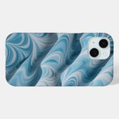 Coques Case-Mate iPhone Marbre blanc bleu 3D Texture Abstraite (Verso (horizontal))