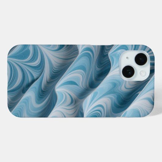 Coques Case-Mate iPhone Marbre blanc bleu 3D Texture Abstraite (Verso (horizontal))