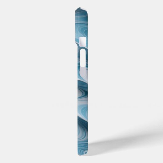 Coques Case-Mate iPhone Marbre blanc bleu 3D Texture Abstraite (Verso / Gauche)