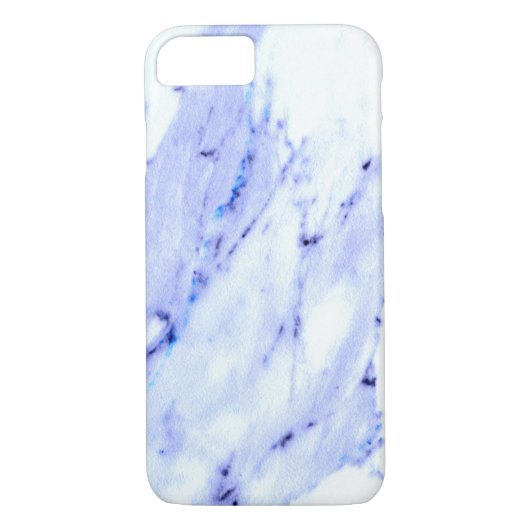 Coques Case-Mate iPhone Marbre blanc bleu granit en pierre (Dos)