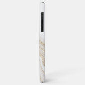 Coques Case-Mate iPhone Marbre blanc chic parties scintillant or monogramm (Dos/Gauche)