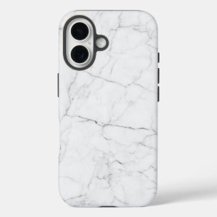 Coques iPhone 16 Marbre Blanc Élégant