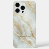 Coques Case-Mate iPhone Marbre Blanc Élégant Monogramme de Nom Personnalis (Verso)