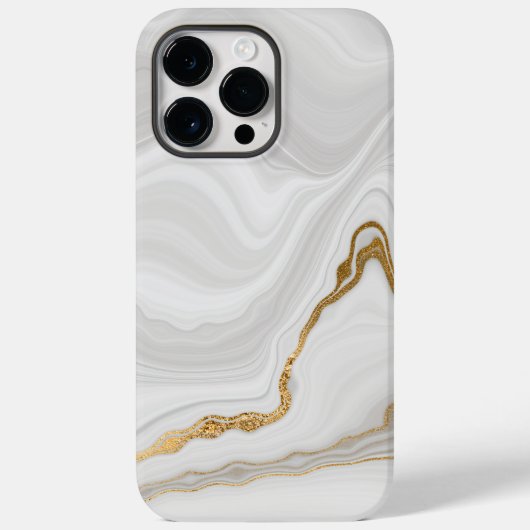 Coques Case-Mate iPhone Marbre blanc et or élégant (Verso)
