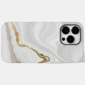 Coques Case-Mate iPhone Marbre blanc et or élégant (Verso (horizontal))