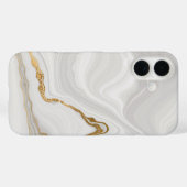 Coques Case-Mate iPhone Marbre blanc et or élégant (Verso (horizontal))
