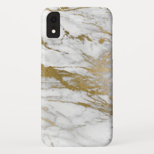 Coques Case-Mate iPhone Marbre blanc et or Elégant impression moderne (Dos)