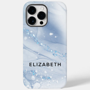 Coque Pour Pour iPhone 14 Pro Max Marbre blanc et or paillettes personnalisé