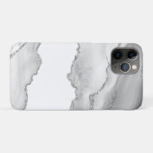 Coques Case-Mate iPhone Marbre Blanc Grisé Agate Simple Paillettes Argenté (Dos (Horizontal))