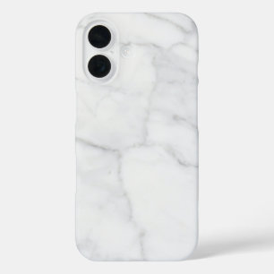 Coques iPhone 16 Marbre blanc Motif Boho Chic