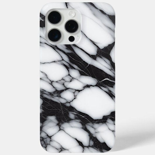 Coques Case-Mate iPhone Marbre blanc noir gris élégant Vagues Motif d'art (Verso)