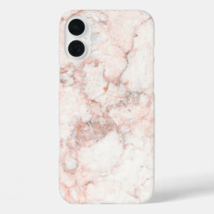 Coques iPhone 16 Plus Marbre blanc rose
