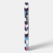 Coques Case-Mate iPhone Marbre blanc rose bleu Chevron (Verso / Gauche)