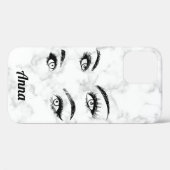 Coques Case-Mate iPhone Marbre blanc tendance cool, Yeux (Verso (horizontal))