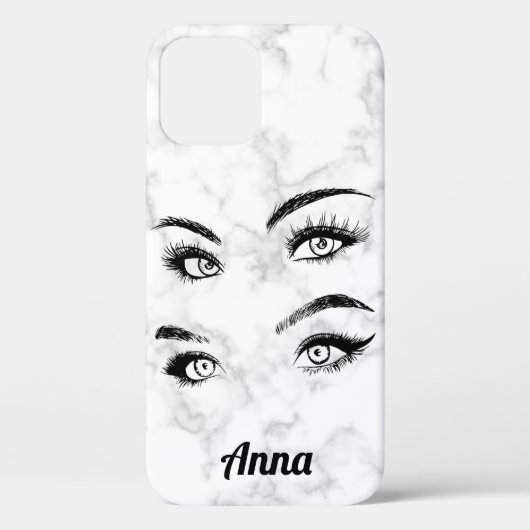 Coques Case-Mate iPhone Marbre blanc tendance cool, Yeux (Verso)