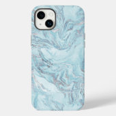 Coques Case-Mate iPhone Marbre bleu Aqua Silver (Verso)