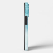 Coques Case-Mate iPhone Marbre bleu avec nom (Verso / Droite)