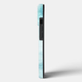Coques Case-Mate iPhone Marbre bleu avec nom (Verso / Gauche)