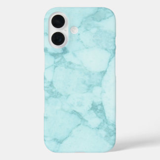 Coques iPhone 16 Marbre bleu clair