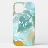 Coques Case-Mate iPhone Marbre bleu de l'océan Brown sablonneux (Verso)