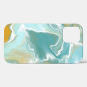 Coques Case-Mate iPhone Marbre bleu de l'océan Brown sablonneux (Verso (horizontal))