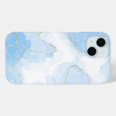 Coques Case-Mate iPhone Marbre Bleu Élégant (Verso (horizontal))