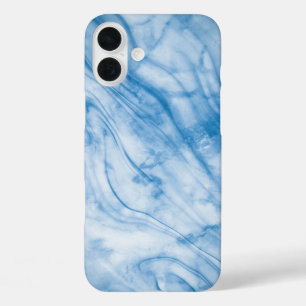 Coques iPhone 16 Plus Marbre Bleu Élégant