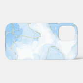 Coques Case-Mate iPhone Marbre Bleu Élégant (Verso (horizontal))