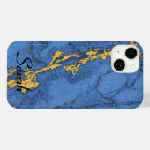 Coques Case-Mate iPhone Marbre Bleu et Or (Verso (horizontal))