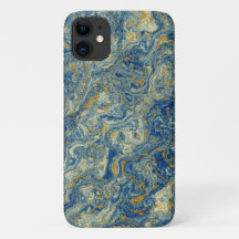 Marbre bleu et or