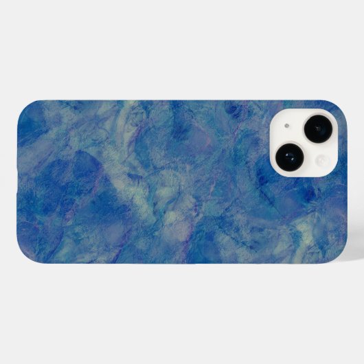 Coques Case-Mate iPhone Marbre bleu et rose Acrylique Abstraction (Verso (horizontal))