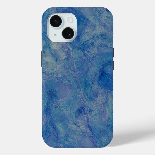 Coques Case-Mate iPhone Marbre bleu et rose Acrylique Abstraction (Verso)
