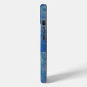 Coques Case-Mate iPhone Marbre bleu et rose Acrylique Abstraction (Verso / Gauche)