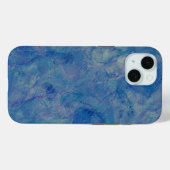 Coques Case-Mate iPhone Marbre bleu et rose Acrylique Abstraction (Verso (horizontal))